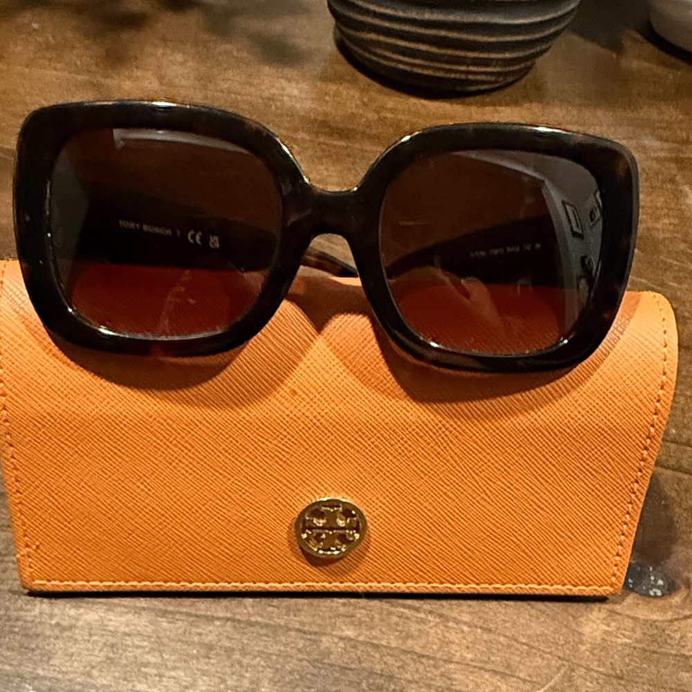 Tory Burch Brown Sunglasses with Orange Case